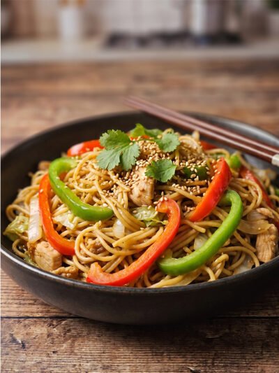 Assorted-spaghetti--in-tomatoes-sauce-with-meat,-chicken,-shrimps-and-vegetables
