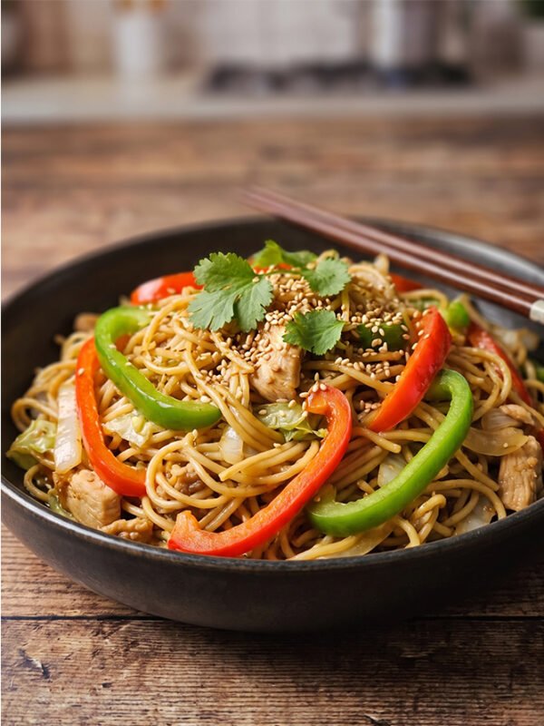 Assorted-spaghetti--in-tomatoes-sauce-with-meat,-chicken,-shrimps-and-vegetables