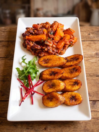 Fried-Ripe-plantain-with-beans-stew at aircuisinedishes