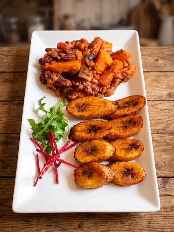 Fried-Ripe-plantain-with-beans-stew at aircuisinedishes